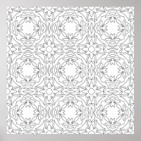 Symmetric Floral Tile Pattern Interlocking Motifs