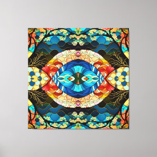 SYMMETRIC FOREST JAPANESE ART STYLE CANVAS PRINT