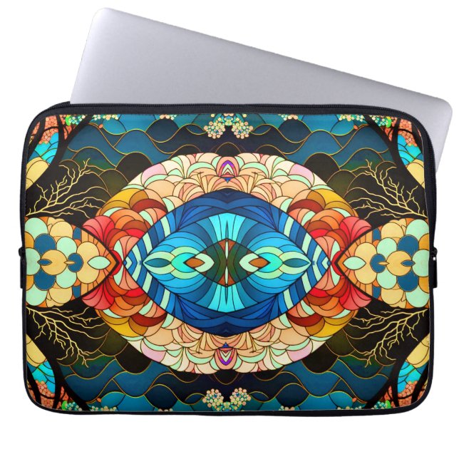 SYMMETRIC FOREST JAPANESE ART STYLE LAPTOP SLEEVE (Front)