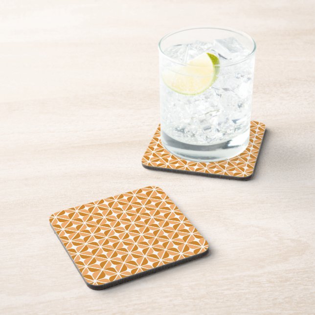 Symmetric Geometric Shapes  in Orange Coaster (Right Side)