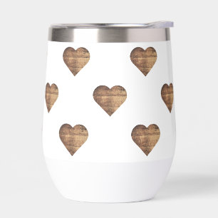 Symmetric Large Rustic Brown Wooden Hearts