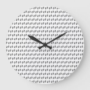 Symmetric R Line Art T-Shirt, Minimalist Doodle Ab Large Clock