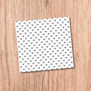Symmetric Small Concrete Grey Hearts on White Post-it Notes