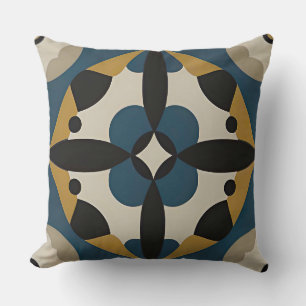 Symmetrical Abstract Art with Bold Geometric Throw Pillow