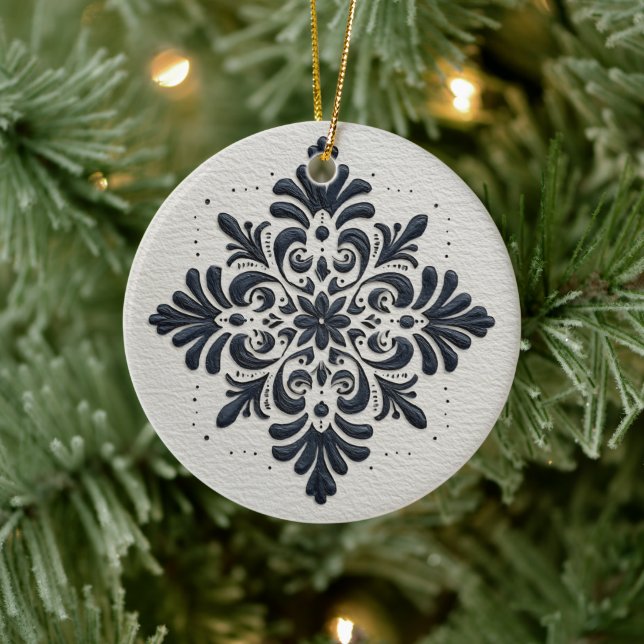 Symmetrical Black Filigree Ornament (Tree)