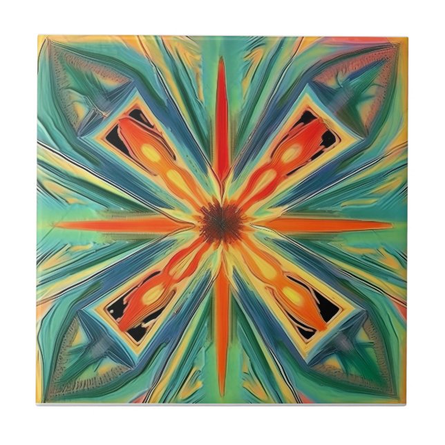 Symmetrical Blooms Tile (Front)