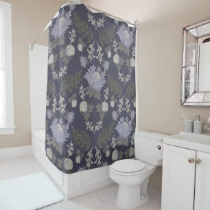 Symmetrical dark purple floral pattern