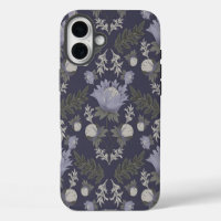 Symmetrical dark purple floral pattern