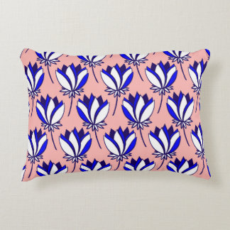 Symmetrical Floral: Colourful Vintage Pattern Accent Pillow