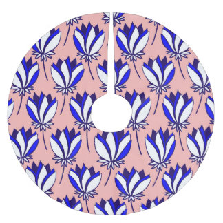 Symmetrical Floral: Colourful Vintage Pattern Brushed Polyester Tree Skirt