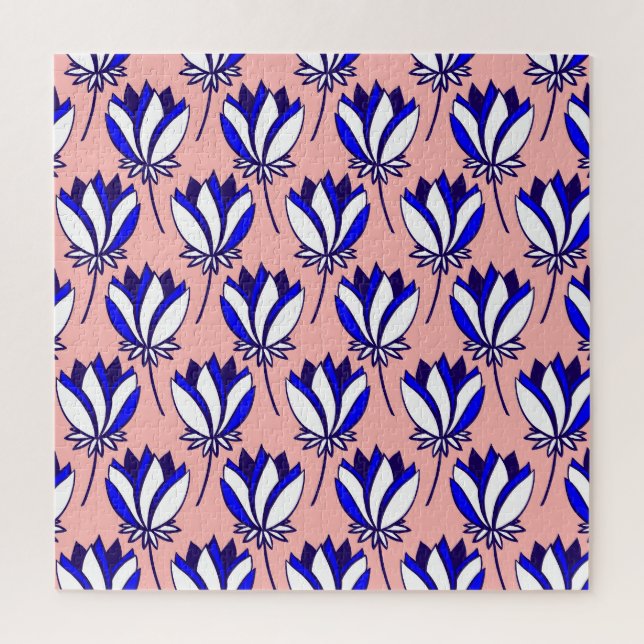 Symmetrical Floral: Colourful Vintage Pattern Jigsaw Puzzle (Vertical)