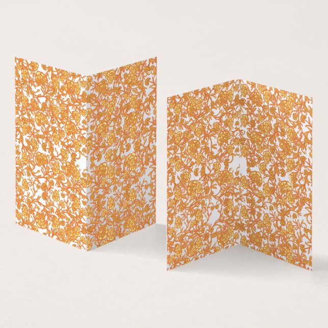 Symmetrical floral pattern with orange motifs rese (Inside and Outside)