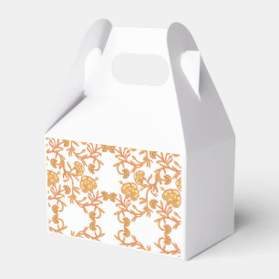 Symmetrical floral pattern with orange motifs rese favor box