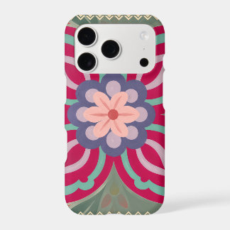 Symmetrical Folk-Art Floral Medallion