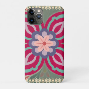 Symmetrical Folk-Art Floral Medallion iPhone 11 Pro Case