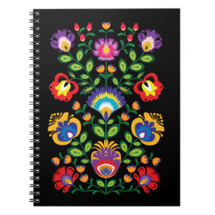 Symmetrical Folk Wycinanki  Notebook