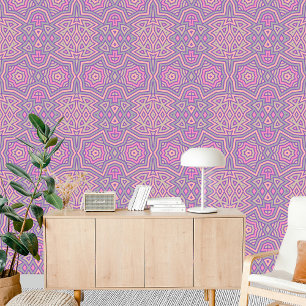 Symmetrical Geometric Tessellated Pink Purple Grey Wallpaper