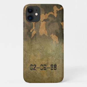 Symmetrical Grunged Green Tan Olive Camouflage iPhone 11 Case