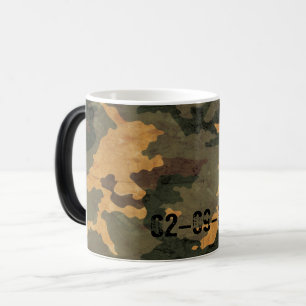 Symmetrical Grunged Green Tan Olive Camouflage Magic Mug