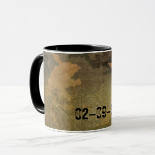 Symmetrical Grunged Green Tan Olive Camouflage Mug