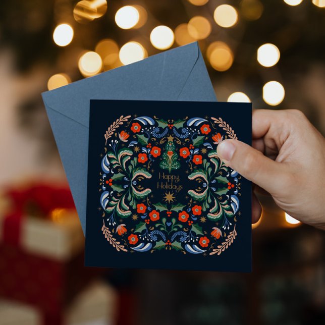 Symmetrical Holiday Floral Pattern with Warm  (Creator Uploaded)