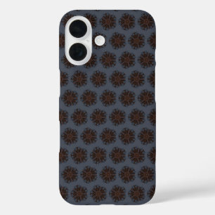 Symmetrical Line Drawing Mechanical Floral Style iPhone 16 Case