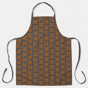 Symmetrical Line Drawing With Earth Tone Colors Apron