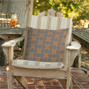 Symmetrical Line Drawing With Earth Tone Colours Outdoor Pillow