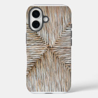 Symmetrical Natural Bamboo Fibre Weave Pattern