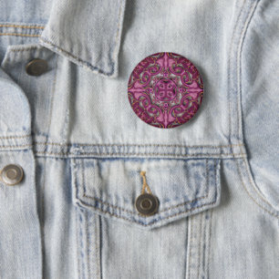 Symmetrical pattern (azulejos like) 2 inch round button