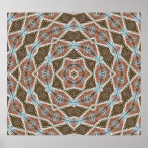 Symmetrical scales: circular tissue pattern. poster