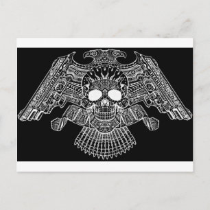 Symmetrical Skull with Guns and bullets by Al Rio Postcard
