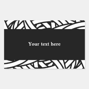 Symmetrical weave design in black and white sticker