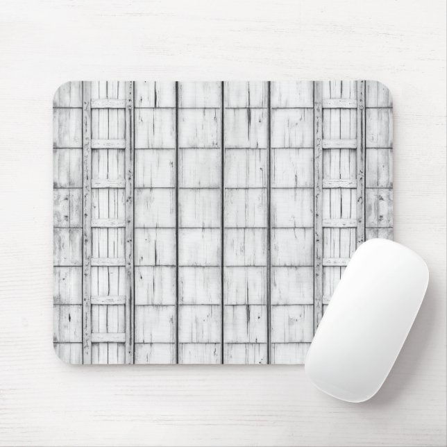 Symmetrical Whitewashed Wood Pattern Mouse Pad (With Mouse)