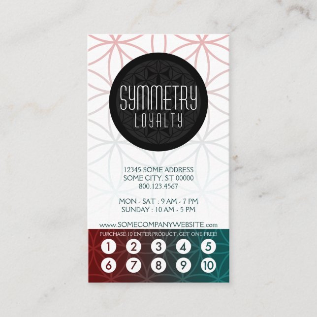 symmetry loyalty punch card (Front)