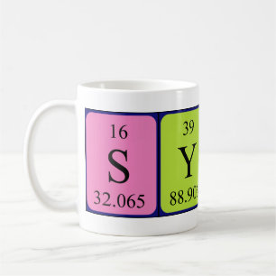 Symone tasse de nom de table périodique