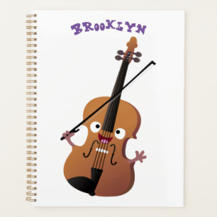 Sympa drôle violon personnage de dessin animé