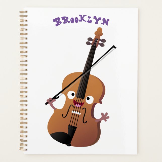 Sympa drôle violon personnage de dessin animé (Devant)