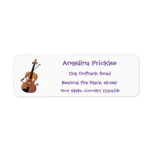 Sympa drôle violon personnage de dessin animé