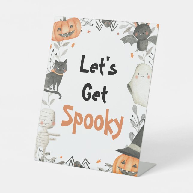 Sympa Fantôme d'Halloween Obtenons un signe de fêt (Recto)