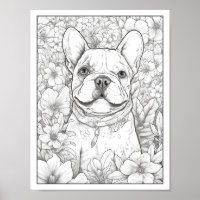Sympa French Bulldog Coloring Poster