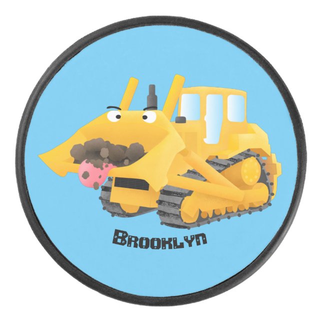 Sympa joli caractère de dessin animé au bulldozer  (Devant)