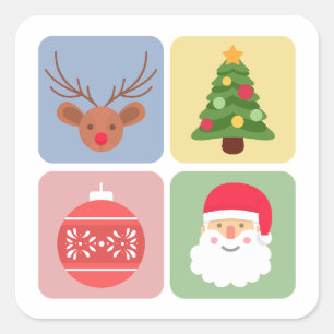 Sympa Noël moderne icône autocollant