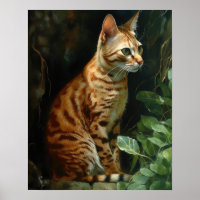 Sympa Ocicat Cat Art Imprimer Poster