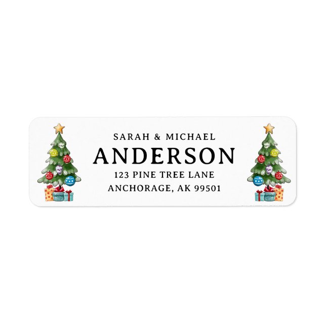 Sympa personnalisé Nom de famille Arbre de Noël (Devant)
