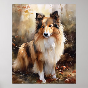Sympa Shetland Sheepdog Chien Art Imprimer Poster