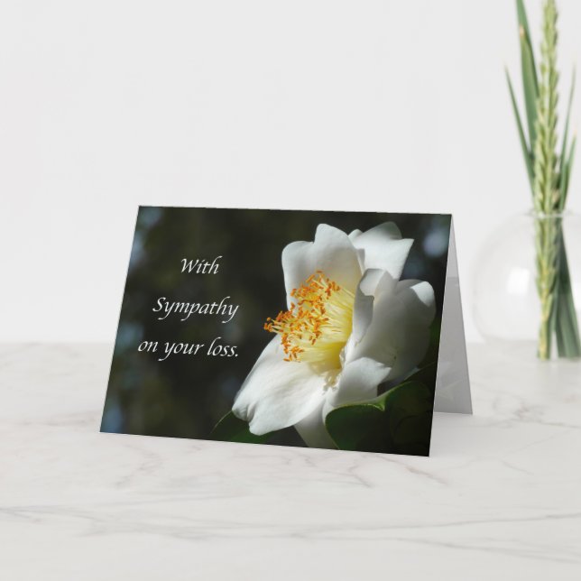 "Sympathie à la Camellia Blanche." Carte de vœux (Devant)