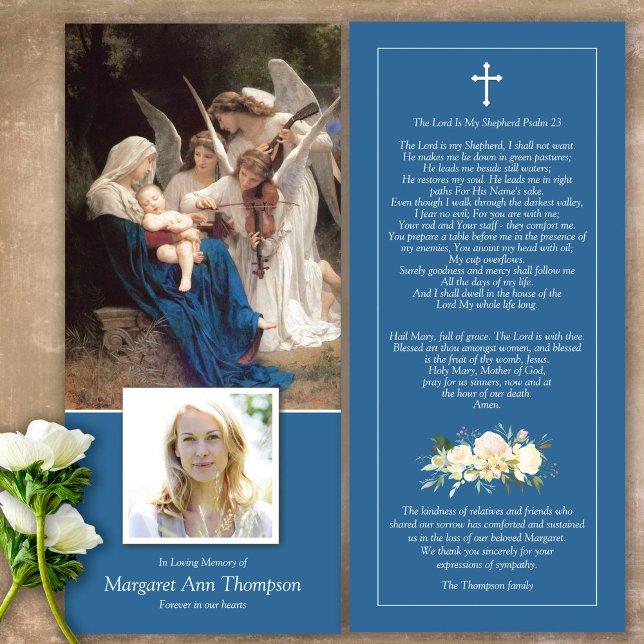 Sympathie Bienheureuse Marie Carte de remerciement (Catholic, Religious, Celebration of Life, In Loving Memory of, Forever in our hearts, funeral cards)