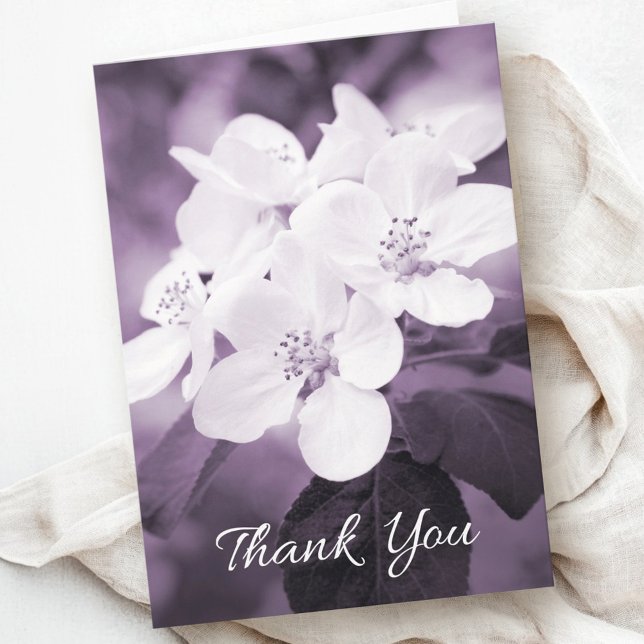Sympathie cartes de remerciement avec fleur de pom (Sympathy thank you cards with purple apple blossom)