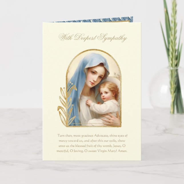 Sympathie catholique Condolence Vierge Marie Carte (Devant)